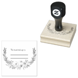 Borracha Carimbo de Biblioteca Pessoal Floral
