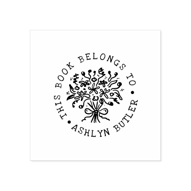 Borracha Carimbo de Buquê desenhado à mão (Impressão)