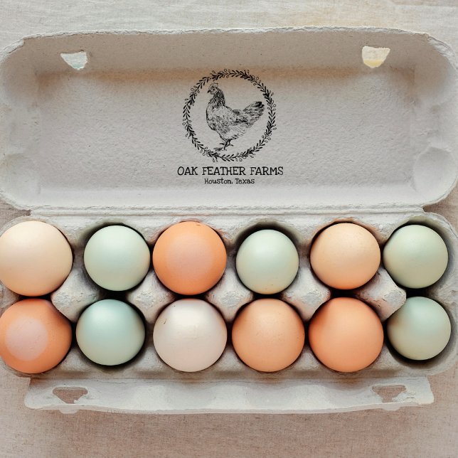 Borracha Carimbo de Caixa de Ovos de Fazenda (Criador carregado)