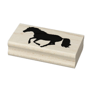 Borracha carimbo de cavalo correndo