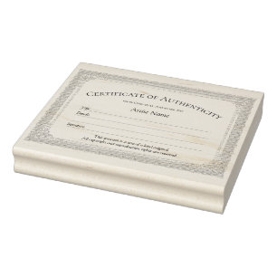 Borracha Carimbo de Certificado de Autenticidade de Borda V