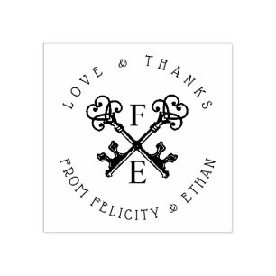 Borracha Carimbo de Chave de Vintage em Preto e Branco