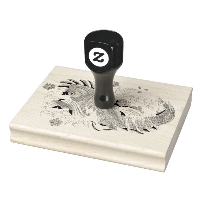 Borracha Carimbo De Coloração - Peixe De Carpa Koi (Carimbo)