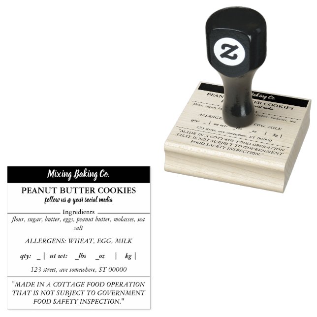 Borracha Carimbo de Comida de algodão (Carimbado)