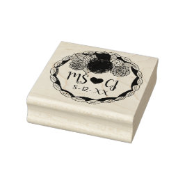 Borracha Carimbo de Data do Bolo de Casamento de Iniciais P