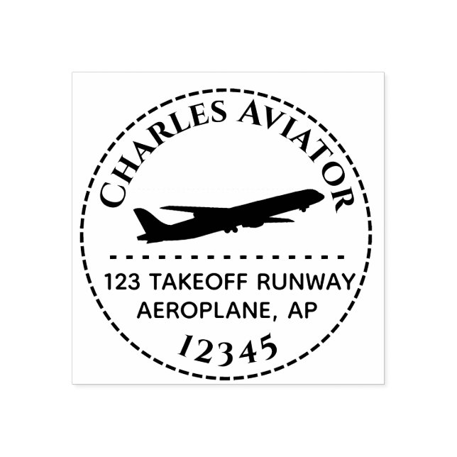 Borracha Carimbo De Devolução Do Avião De Jato (Impressão)