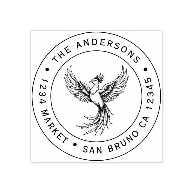 Borracha Carimbo de Endereço da Ascensão Phoenix (Impressão)