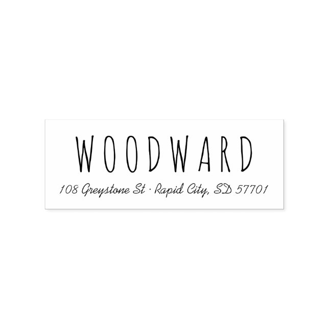 Borracha Carimbo de Endereço de Devolução de Script de Letr (Impressão)