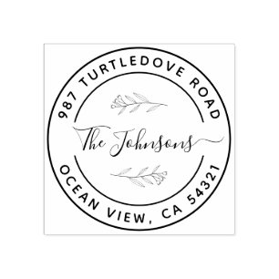 Borracha Carimbo de Endereço de Retorno Arredondado Elegant