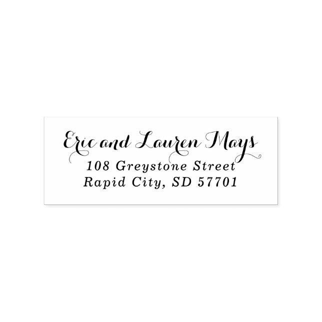 Borracha Carimbo de Endereço de Retorno de Script na moda (Impressão)