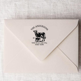 Borracha Carimbo de endereço de retorno de vaca