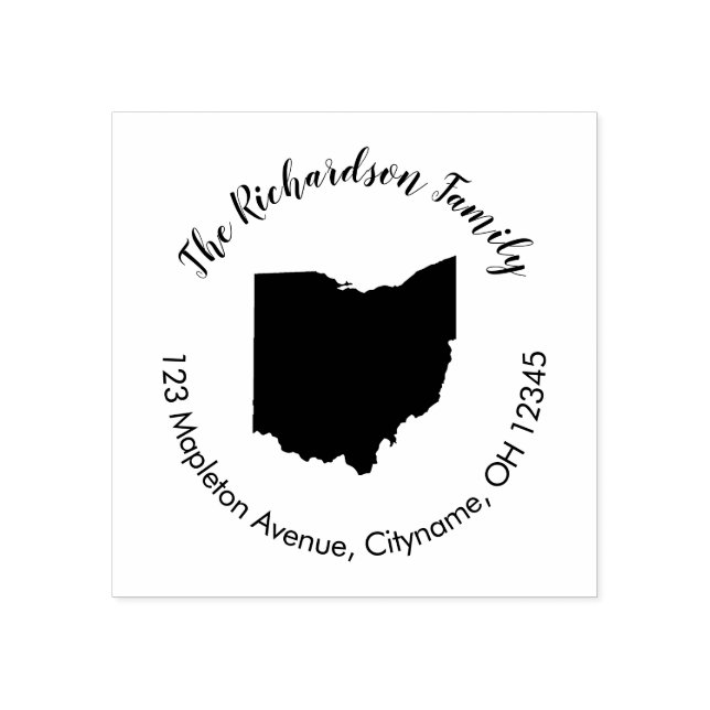 Borracha carimbo de endereço de retorno do estado de Ohio (Impressão)