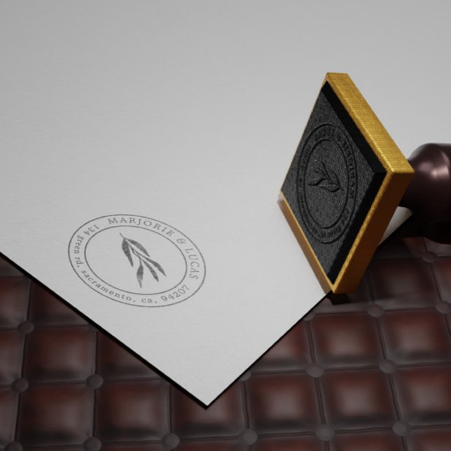 Borracha Carimbo de Endereço de Retorno do Monograma de Gar (Criador carregado)