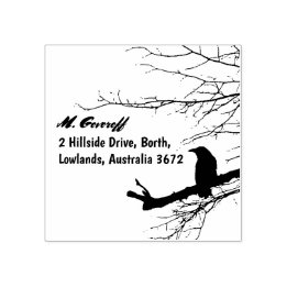 Borracha Carimbo de Endereço de Retorno Raven