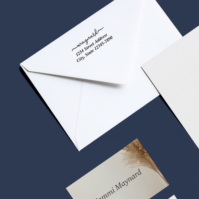 Borracha Carimbo de Endereço de Rótulo Moderno Personalizad (Criador carregado)