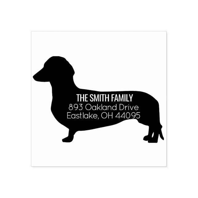 Borracha Carimbo de Endereço do Cachshund (Impressão)