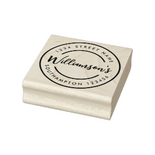 Borracha Carimbo de Endereço do Local da Cidade Branca Pret