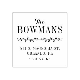 Borracha Carimbo de Endereço do Monograma da Família