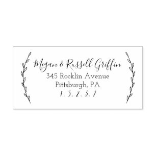 Borracha Carimbo de Endereço Personalizado da Laurels