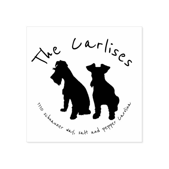 Borracha carimbo de endereço schnauzer (Impressão)