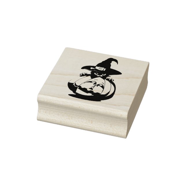 Borracha Carimbo de Gato Negro Halloween (Carimbo)