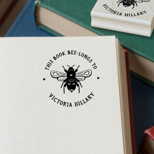 Borracha Carimbo de Livro Abelha Pun