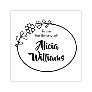 Borracha Carimbo de livro, quadro floral