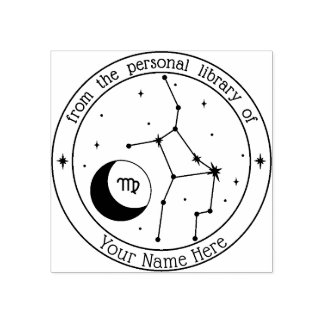 Borracha Carimbo de Livro Zodiac Personalizado por Virgem