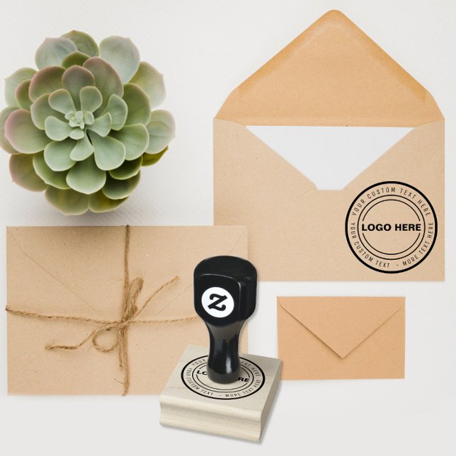 Borracha CARIMBO DE LOGOTIPO DE NEGÓCIOS Personalizado (Criador carregado)