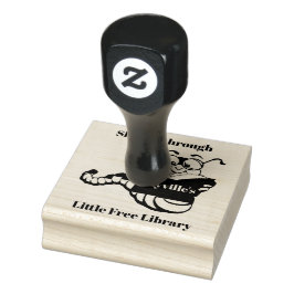 Borracha Carimbo de madeira de Design do Bookworm