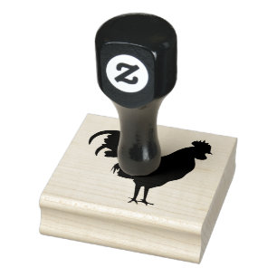 Borracha Carimbo de madeira de Design Silhouette Rooster