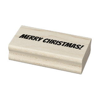 Borracha Carimbo de Madeira de Natal Feliz