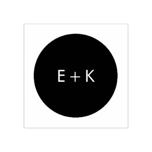 Borracha Carimbo de madeira monograma em círculo simples