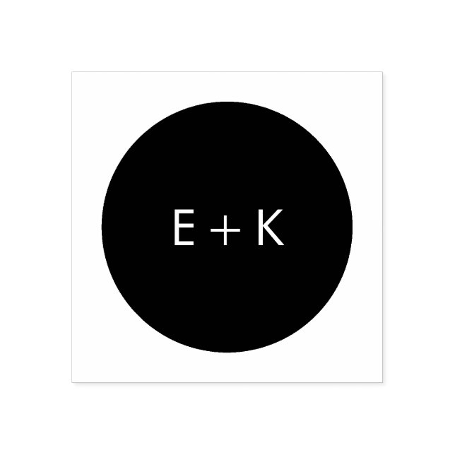 Borracha Carimbo de madeira monograma em círculo simples (Impressão)