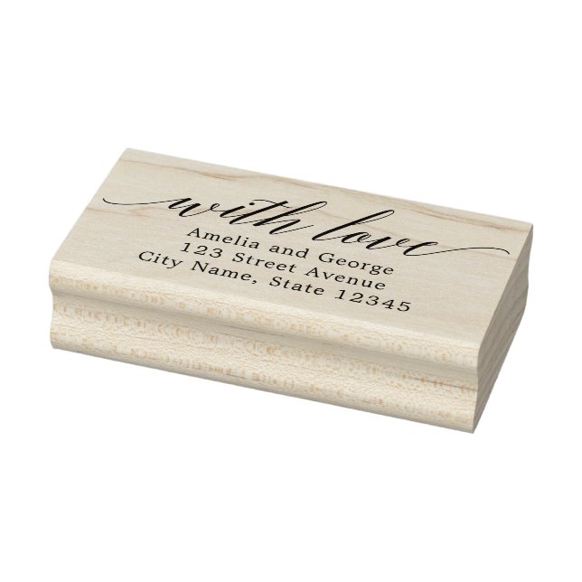 Borracha Carimbo de Madeira Personalizado de Script Moderno (Carimbo)