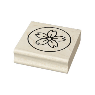 Borracha Carimbo de madeira Sakura (Cherry Blossoms) dentro
