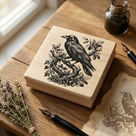 Borracha Carimbo de Madeira Único Raven Vintage para Scrapb