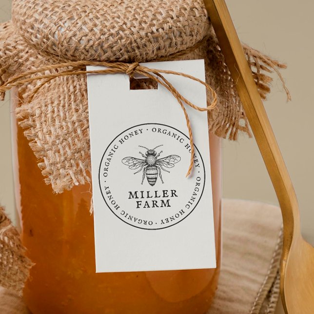 Borracha Carimbo De Mel Apiário De Fazenda Arredondada Da F (Rubber Stamp Mock-up)