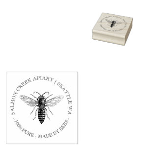 Borracha Carimbo de Morada de Mel Apiary Queen Bee