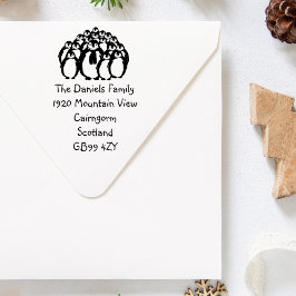 Borracha Carimbo de Novo Endereço da Família Penguin Cuja F