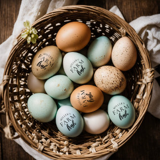 Borracha Carimbo de Ovo Fresco Personalizado da Fazenda