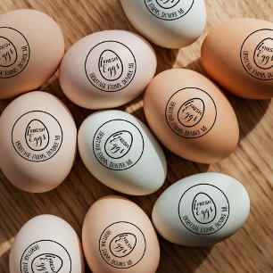 Borracha Carimbo de Ovo Rústico Personalizado Vintage para
