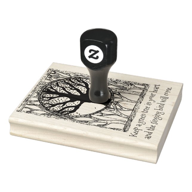 Borracha Carimbo de Proverbo de Árvore Verde (Carimbo)