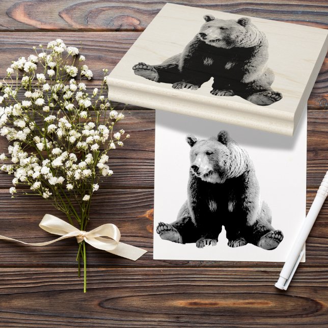 Borracha Carimbo De Urso Castanho (Sit a spell. Stamp a vibe. - A Rustic Etched Design for Your Coziest Crafts)