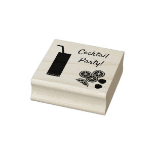 Borracha Carimbo de Vidro Alto e Fruta de Coquetel