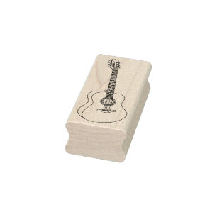Borracha carimbo de violão acústico