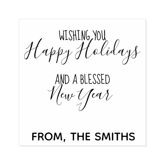 Borracha Carimbo Personalizado de Feriados Felizes (Impressão)