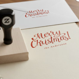 Borracha Carimbo Personalizado de Natal Moderno Feliz Famíl