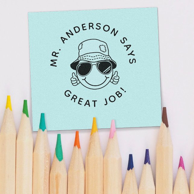 Borracha Carimbo Personalizado de Professora de Volta à Ofe (Criador carregado)