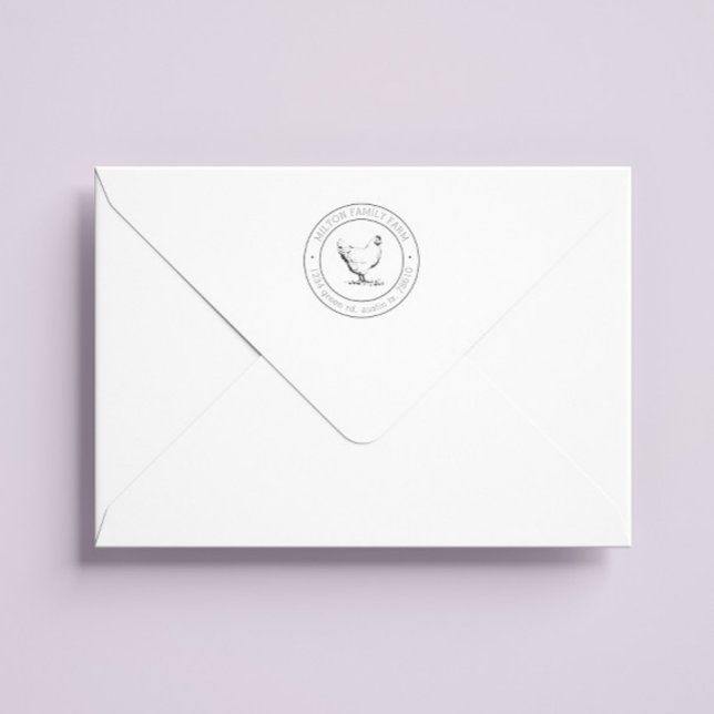 Borracha Carimbo Rústico de Retorno de Galinha (Criador carregado)